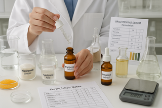 Which form of vitamin C is most stable in a brightening serums formulation?