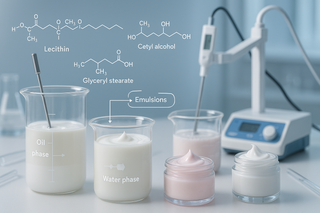 Why are emulsifiers important in skincare formulations?