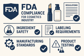 How can a brand ensure FDA compliance in cosmetics manufacturing?