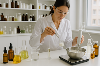What are the main phases and ingredients involved in formulating a lotion?