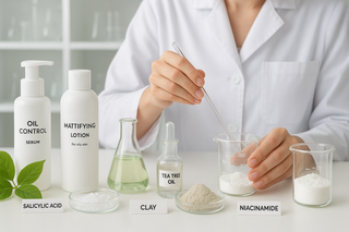What ingredients should be used when formulating skincare for oily skin?