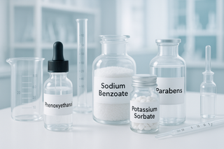 How much preservative is used in a typical cosmetic product?