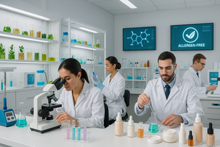 What role does R&D play in creating allergen‑free cosmetics?